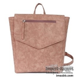 Distressed Effect Leather Backpack