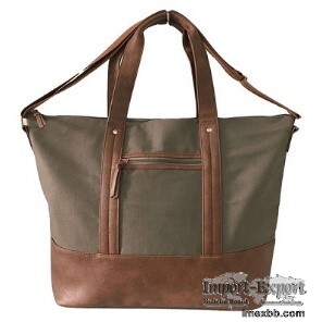 Canvas with Leather Bottom Duffle Bag