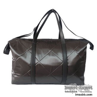 Satin Quilting Leather Handle Travel Duffle Bag