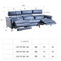 Top Layer Cowhide Three-Seat Functional Stretch Sofa Living Room Leather