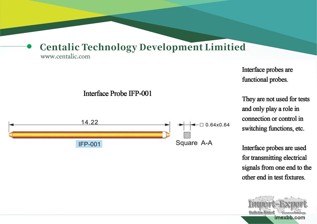 Interface Probe Test Pin IFP-001 Used for Transmitting Electrical Signals