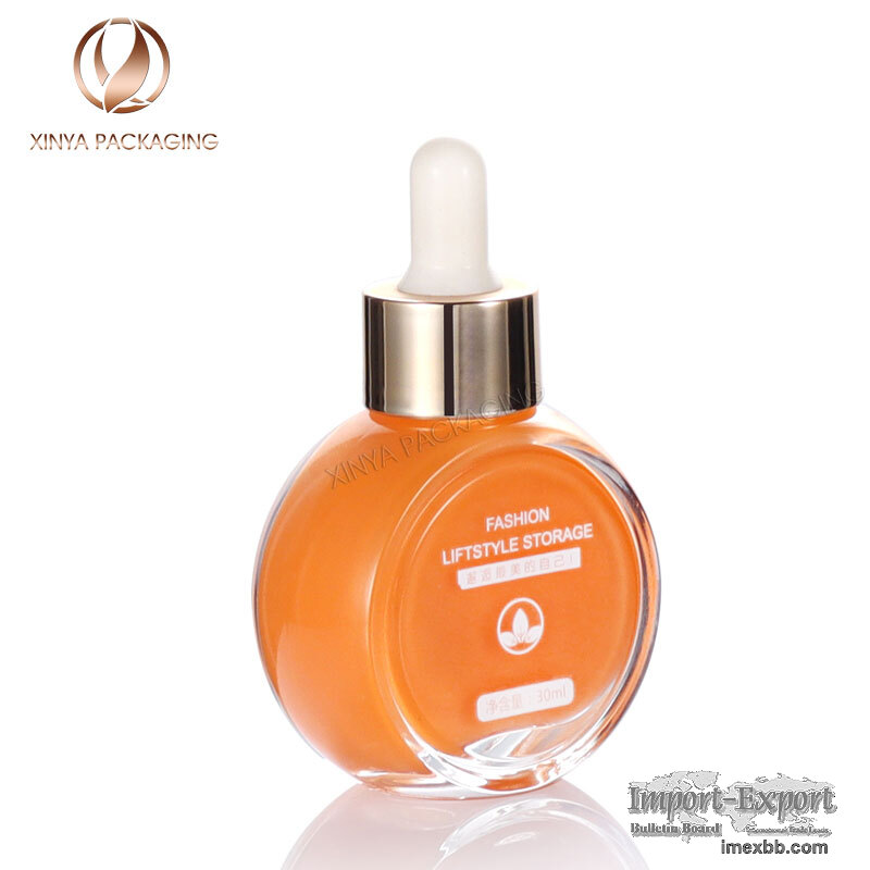 40ML  round flat clear frosted glass dropper bottle skincare cosmetic pack