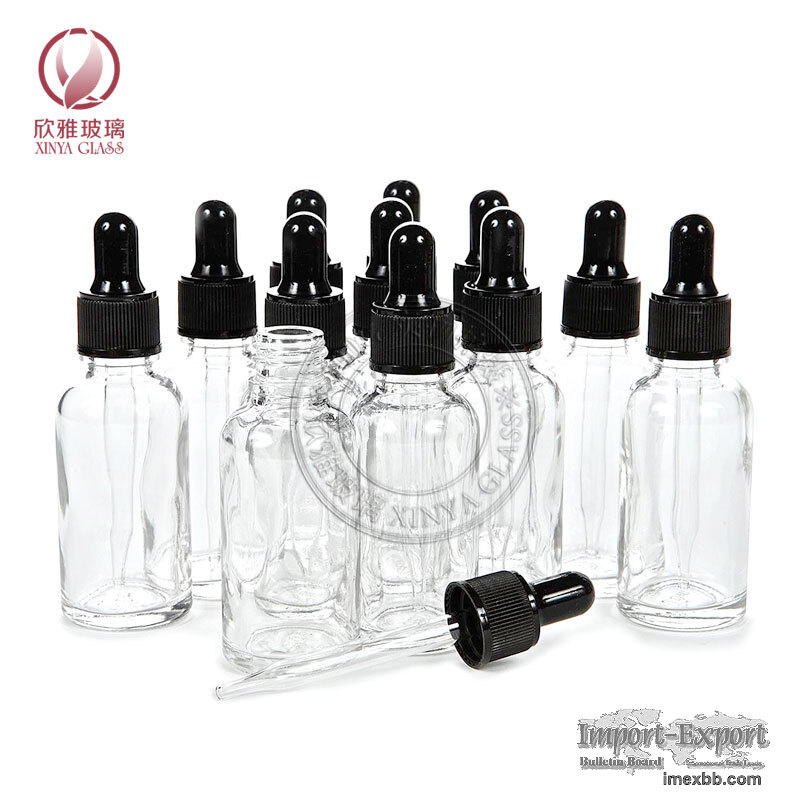 clear essential oil bottle serum dropper bottle skincare cosmetic packaging