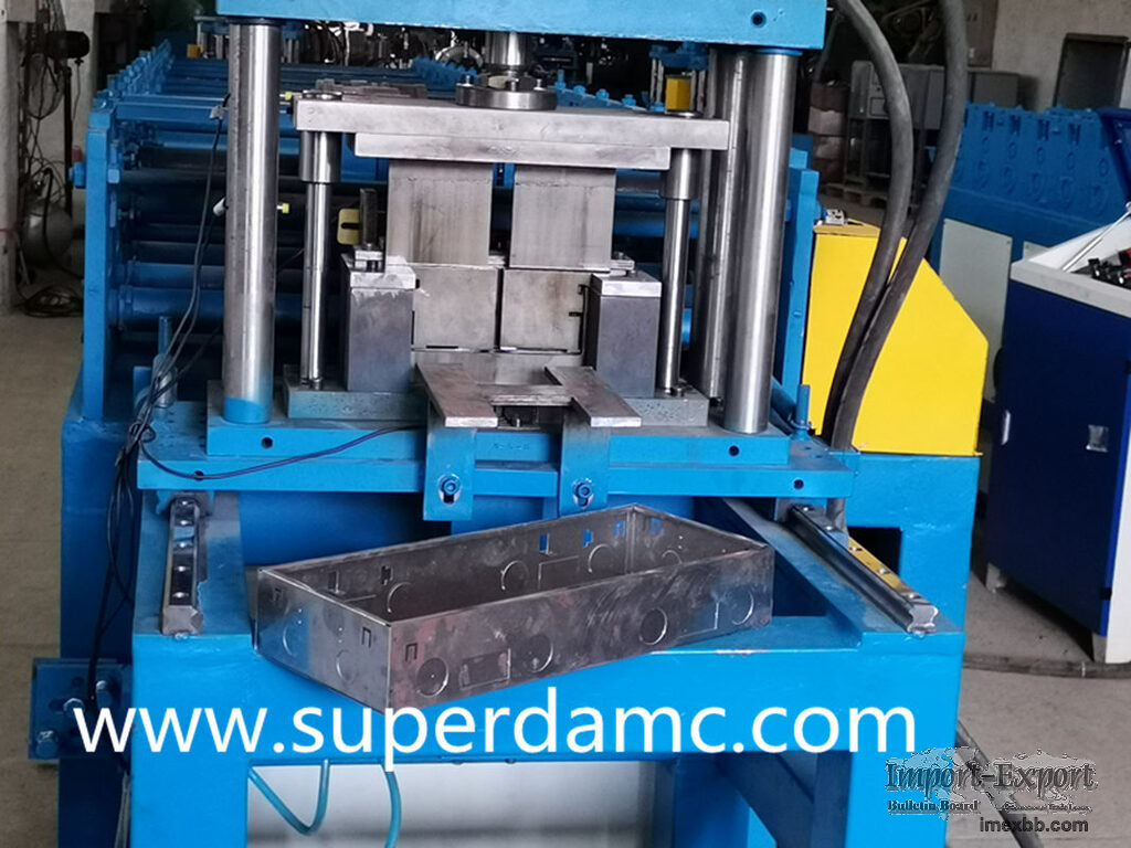 Wall mount recessed switch box roll forming machine