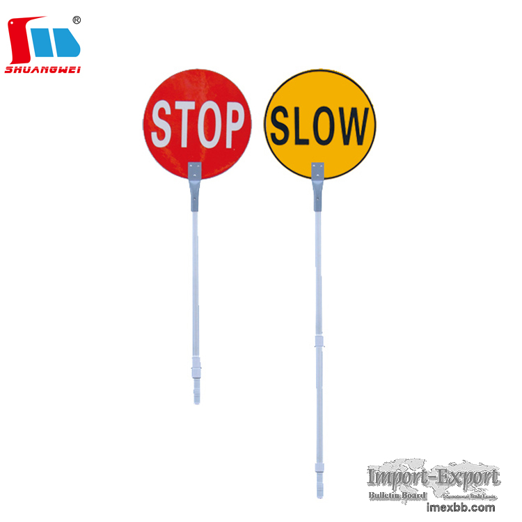 Traffic Control Stop Slow Sign