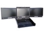 rackmount monitor with keyboard Triple 17.3 inch LCD console drawer