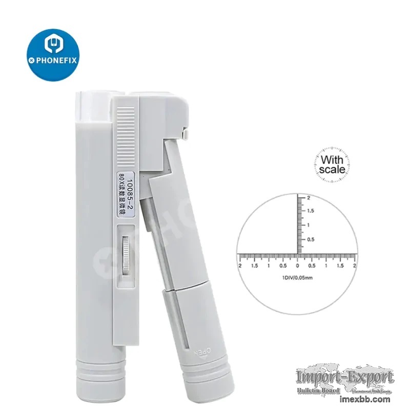 Mini Foldable LED Microscope Magnifier With Scale For Phone Repair