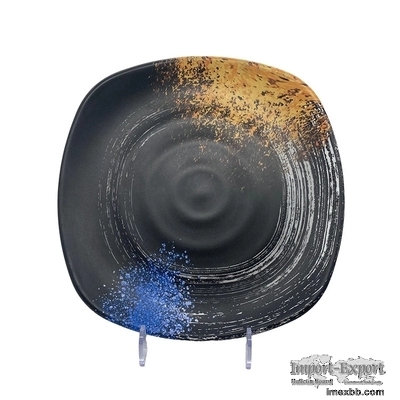10.8'' Restaurant Square Melamine Dinner Plates Dinnerware Galaxy Pattern