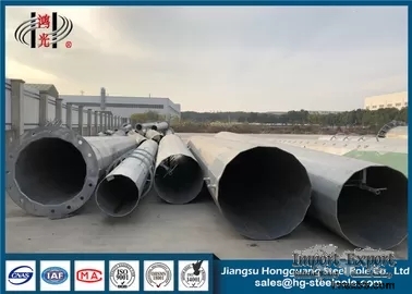 Octagonal Hot Dip Galvanized Steel Tubular Pole Lap Joint Type Custom Paint