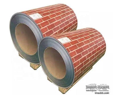 0.4mm TCT Red Printed Brick grain ppgi 6005 Crease color coated steel coil 