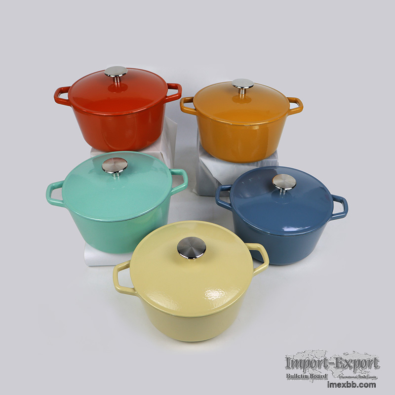 5.2 quart Colorful Casserole Dish Enameled Covered Cast Iron Dutch Oven
