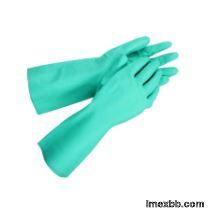 Industrial Green Nitrile Gloves Protect Against Chemicals 15 Mil Thickness
