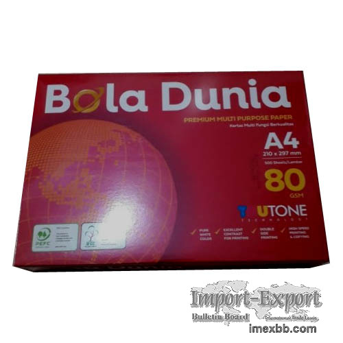 Wholesale copy papers A4 80 gsm bola dunia brand