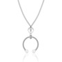 S925 Sterling Silver Crescent Pearl Pendant Necklace