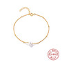 S925 Sterling Silver Light Luxury Gold-plated Pearl Bracelet