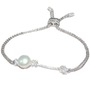 S925 sterling silver women's diamond pearl knot bracelet