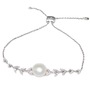 S925 sterling silver diamond freshwater pearl wheat bracelet