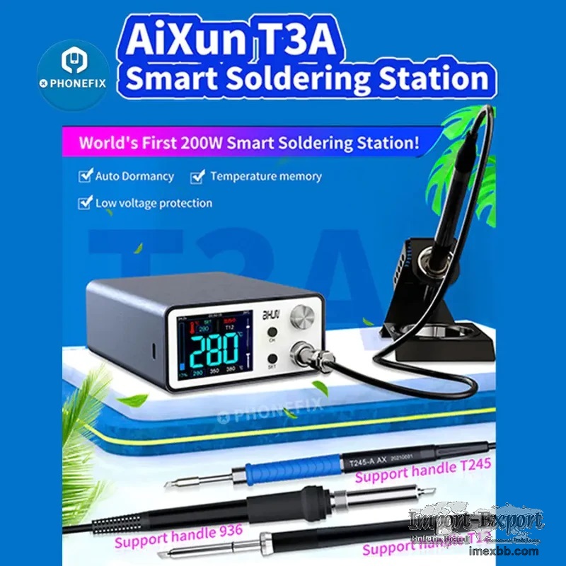 AIXUN T3A soldering station with 936 T12 T245 handles iron tips