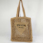 Large-capacity paper rope shoulder bag hollow letter holiday women's woven 