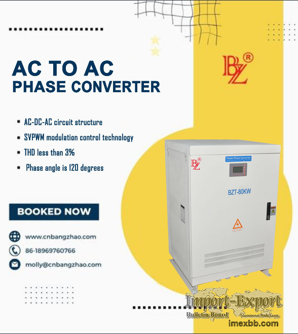  voltage converter from single-phase or split phase to three-phase converte