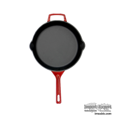 Multifunctional Enamel Coated Frying Pan 26cm For Camping Cooking