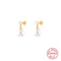 S925 sterling silver simple and versatile pearl earrings