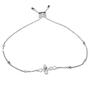 S925 sterling silver bracelet female diamond freshwater pearl cross brace