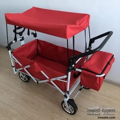 Utility Wagon Folding Cart 8 Inch Foldable Beach Trolley With Canopy 600D O