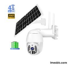 30M IR Distance IP66 Wifi PTZ Camera , 10W Solar Dome Camera White Black C