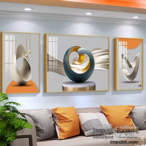 Abstract geometric wall decorative painting modern style crystal porcelain 