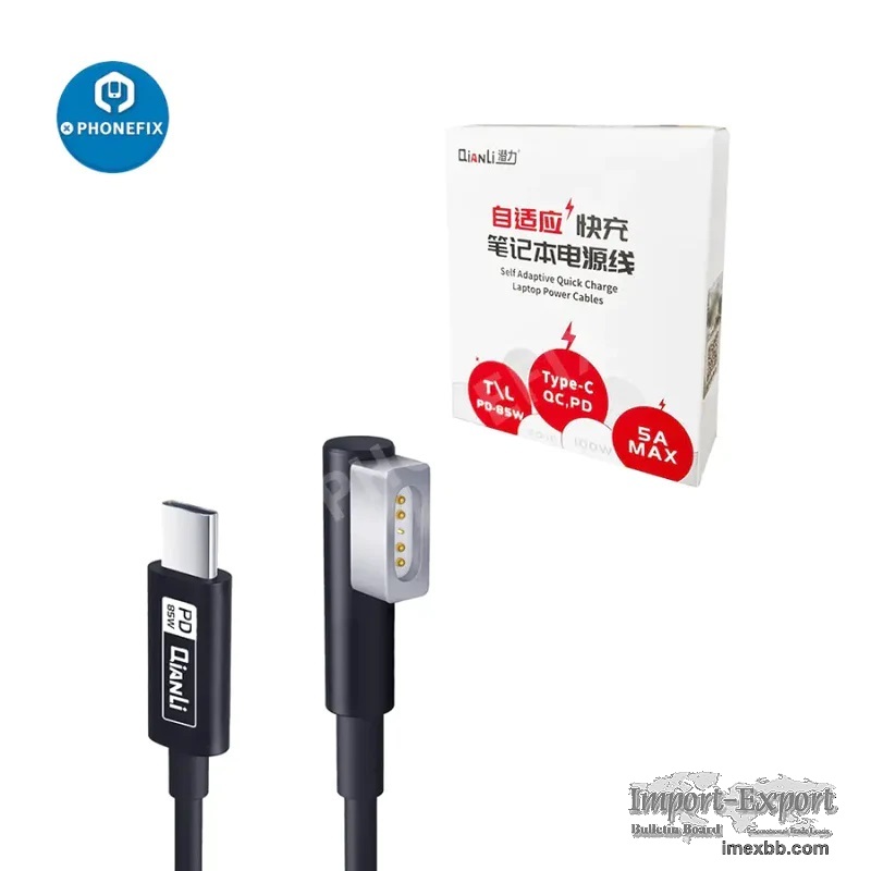 Qianli 1M 5A Type C to L Shape Connector Fast Charging Cable for iPhone 