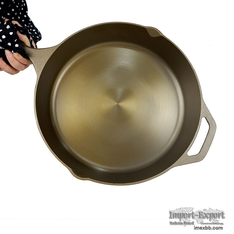 Sell 10 Inch Golden Polished Machined Smooth Cast Iron Frying Pan