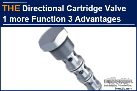 Hydraulic Directional Control Cartridge Valve 1 more Function 3 Advantages