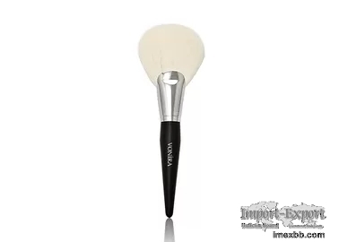 Goat Hair Fan Luxury Makeup Brushes With Nature Ebony Handle / Brass Ferrul