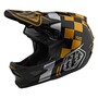 Troy Lee Designs D3 Fiberlite Full Face Helmet Race Shop Black  Gold 