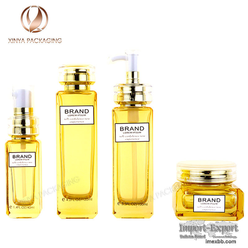 thick cosmetic packaging bottle glass jar set skincare beauty makeup