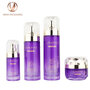 purple cosmetic bottle packaging glass jar set skincare beauty makeup