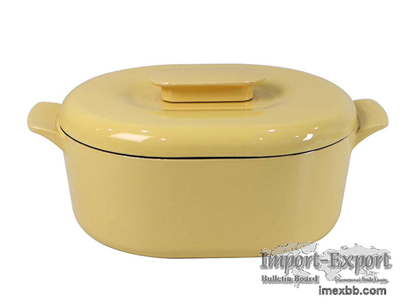 New Large Cooking Pot Enameled Cast Iron Oval Casserole