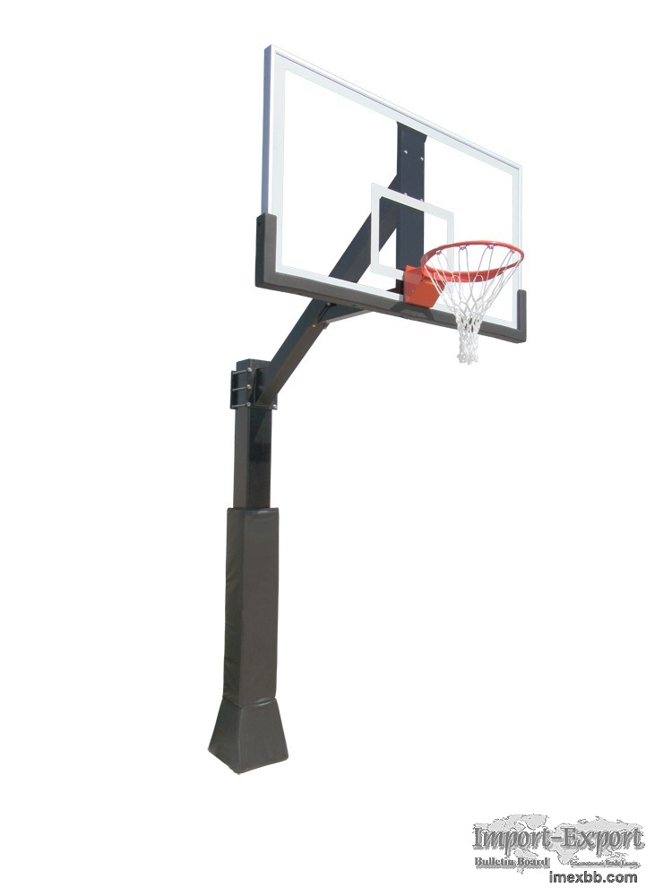 basketball hoop inground fixed height 72" x 42" x 1/2" tempered glass