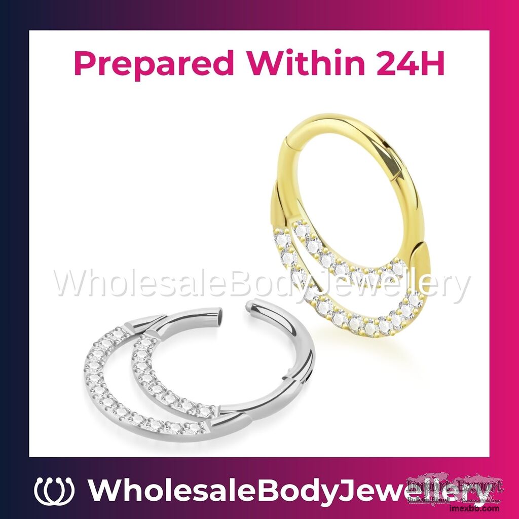 Wholesale Hinged Segment Rings with CNC Set CZ Stones