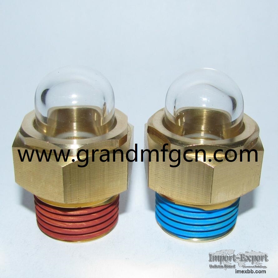 G1/2" G3/4" G1" Brass 3D bulleyes oil indicator sight glass sight plug