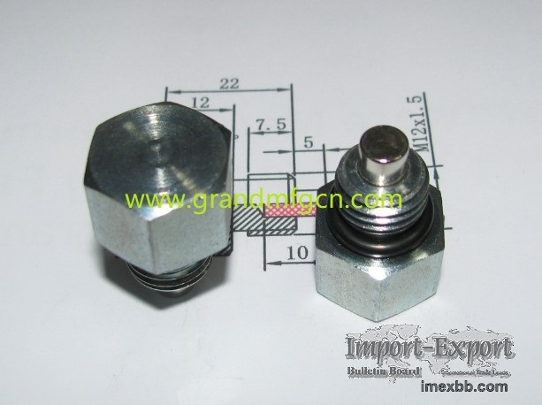 Magnetic Steel oil drain plug for pump and automotive M16