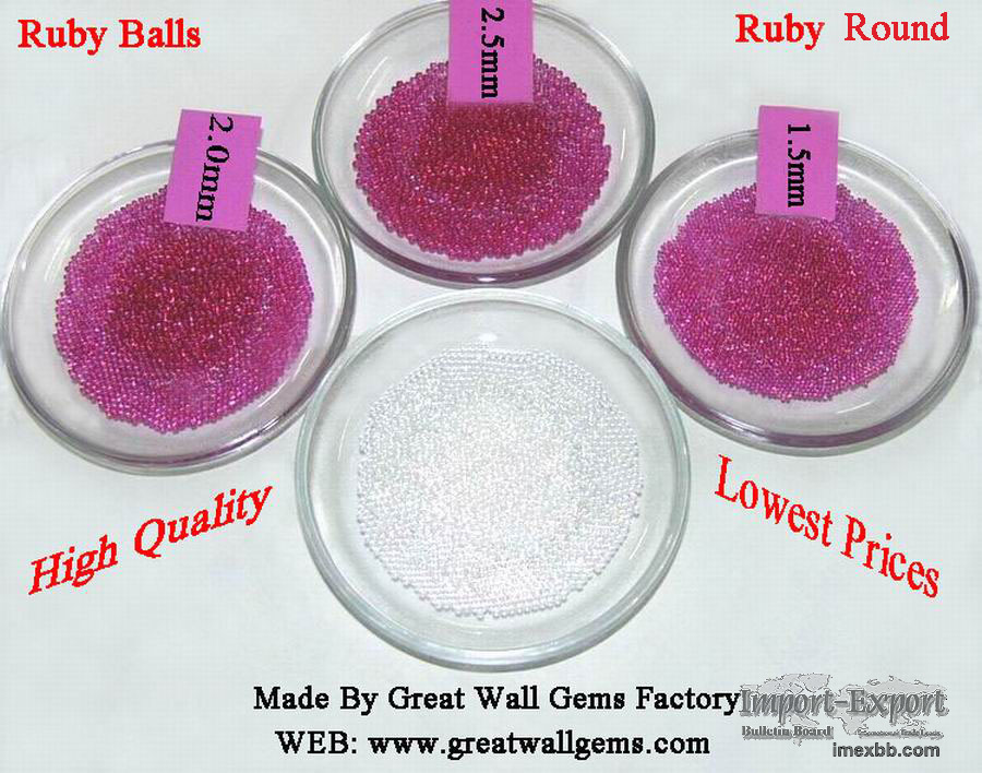 1mm to 10mm red corundum (ruby) balls