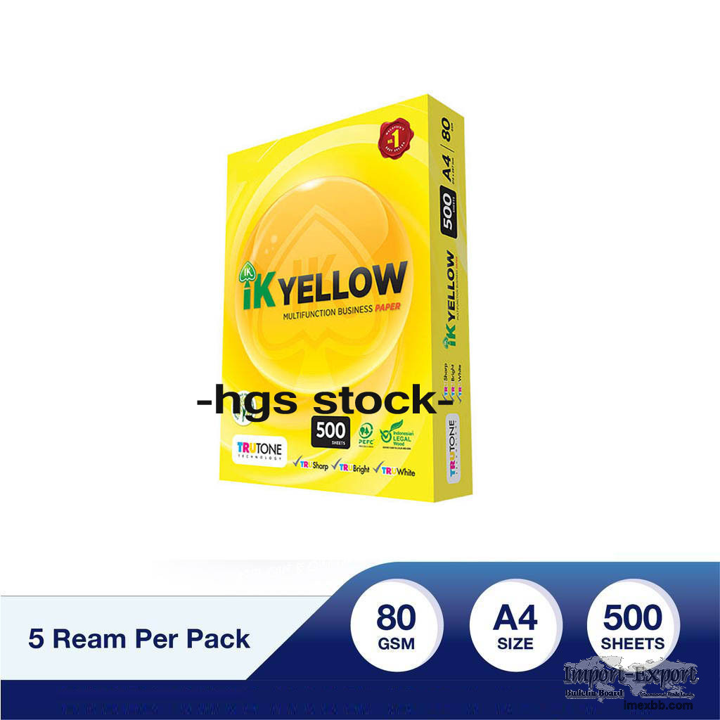 IK Yellow A4 80 gsm copy paper