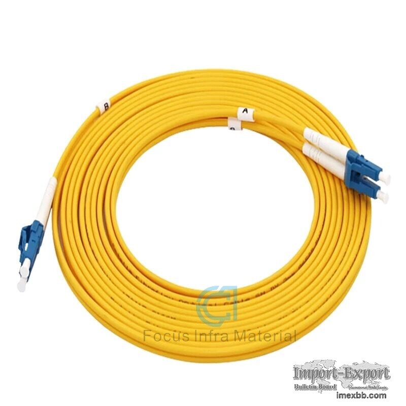 FFTTH LC/UPC To LC/UPC Fiber Jumper Cable Duplex 0.9mm 2mm 3mm