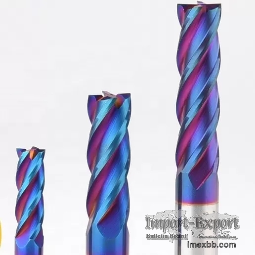  TiAIN Coating Tungsten Carbide Metal Carbide Endmill Helix Angle 30-45 Deg