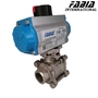 FABIA Pneumatic 3 Piece Butt Welding Ball Valve With Thrust Bearing