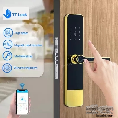 Apartment Grip Open Smart Fingerprint Door Lock TTLock App Remote Unlock Do