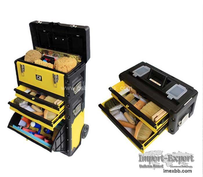 Decorative Paint Toolsbox with Removable Tray 