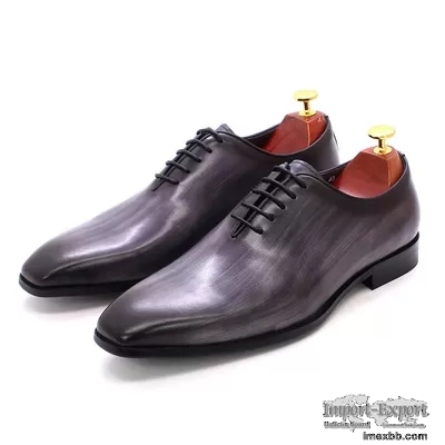Genuine Leather Men's Dress Shoes Italy Stylish Black / Brown Business Shoe